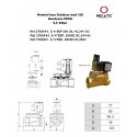 Electroválvula laton de 3/4" 24 V AC Mecatic